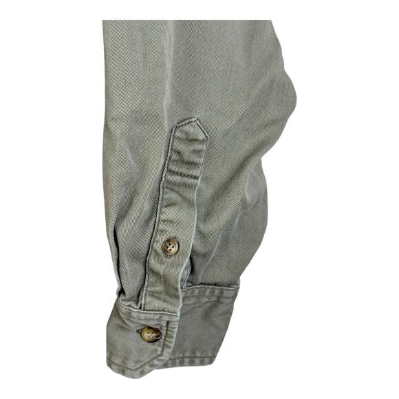 Vintage 90s Rainforest Cafe Cotton Men’s Medium Brown Canvas Button Down Shirt - Picture 7 of 16